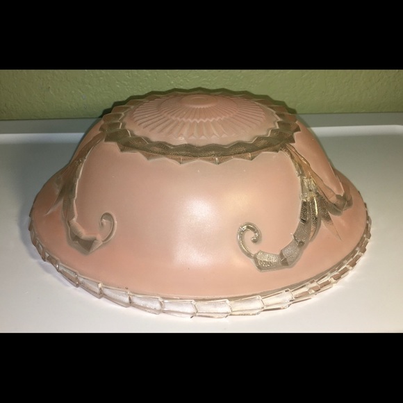 Vintage Frosted Pink Ceiling Light Shade - Picture 5 of 12